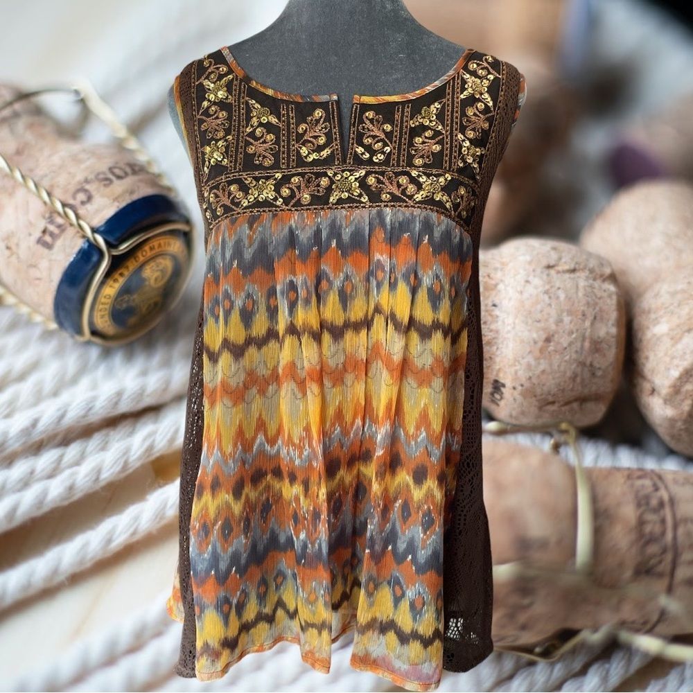 Bellatrix boho sequins lace and sheer lined light and flowy